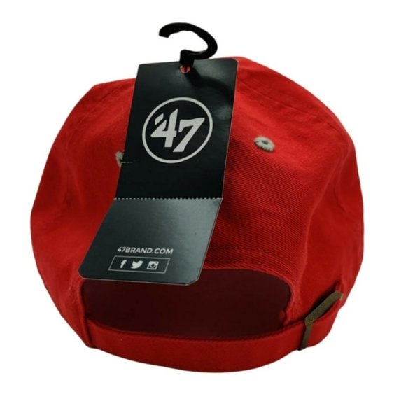 Super Bowl LI Hat Cap Strapback Red Patriots Falcons NFL Football 47' Brand NWT - Picture 4 of 9